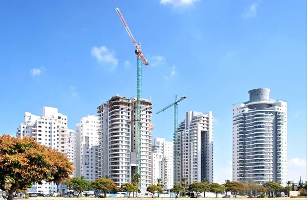 Housing construction of houses in a new area of the city Holon in Israel.