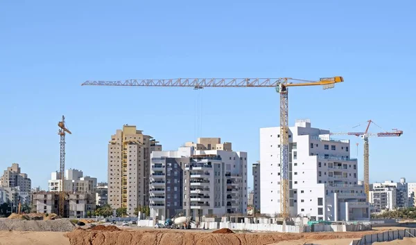 Building yard of Housing construction of houses in a new area of the city Holon in Israel