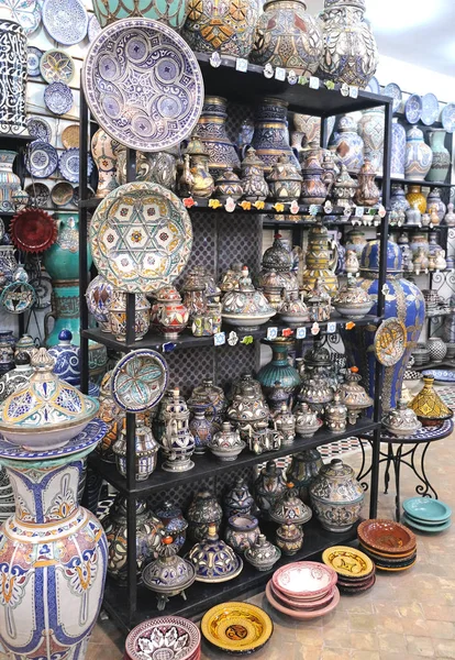 Ceramic dishes and other ceramic products made by Moroccan craftsmen by hand