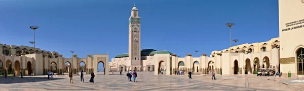 10 mars 2019, Marocko, Casablanca: Hassan II-moskén eller den Grande moskén Hassan II är en moské i Casablanca, Marocko. Det är den största moskén i Afrika, och den 5: e största i världen. Dess minareten — Stockfoto