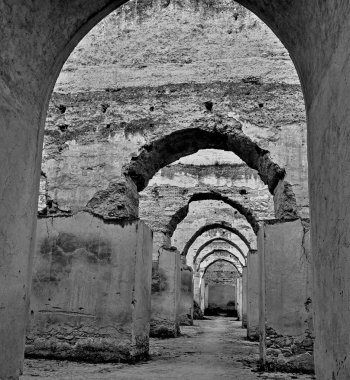 Meknes, Fas'ta Heri es-Souani eski tahıl ambarı ve istikrarlı iç.