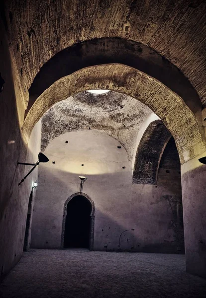 Interior of the old granary and stable of the Heri es-Souani in Meknes, Morocco. — Stock Photo, Image