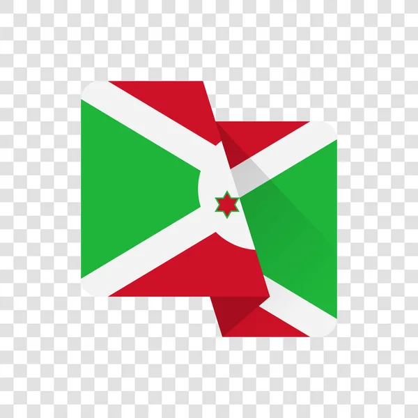 República Burundi Bandera Nacional — Vector de stock