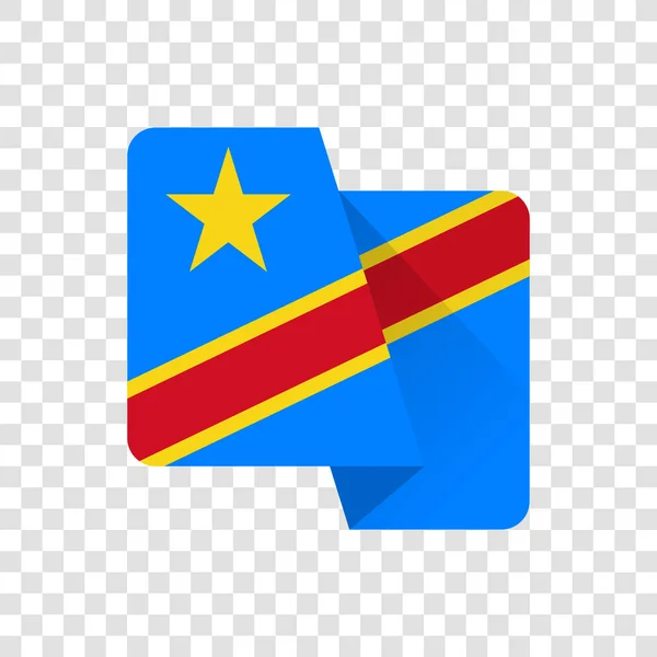 Repubblica Democratica Del Congo Bandiera Nazionale — Vettoriale Stock