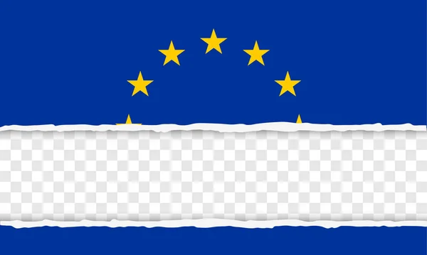 Unión Europea Bandera Dividida Por Mitad — Vector de stock