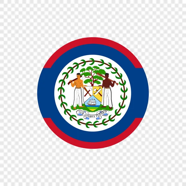 Belize Vector Circle Flag — Stock Vector