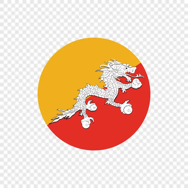Βασίλειο Του Μπουτάν Διάνυσμα Κύκλο Σημαία — Διανυσματικό Αρχείο
