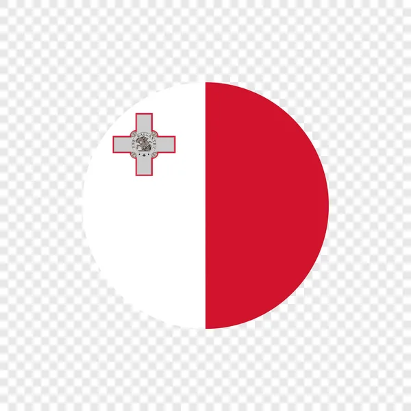 République Malte Drapeau Cercle Vectoriel — Image vectorielle