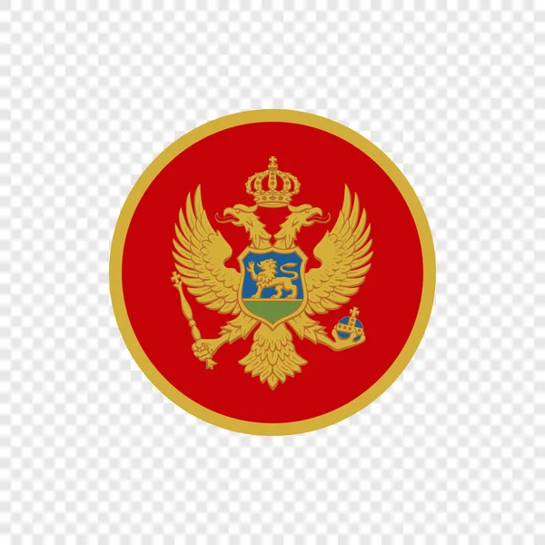 República Montenegro Bandeira Círculo Vetorial — Vetor de Stock