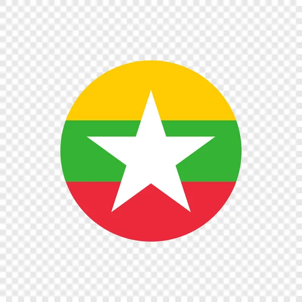 Unión Myanmar Bandera Del Círculo Vectorial — Vector de stock