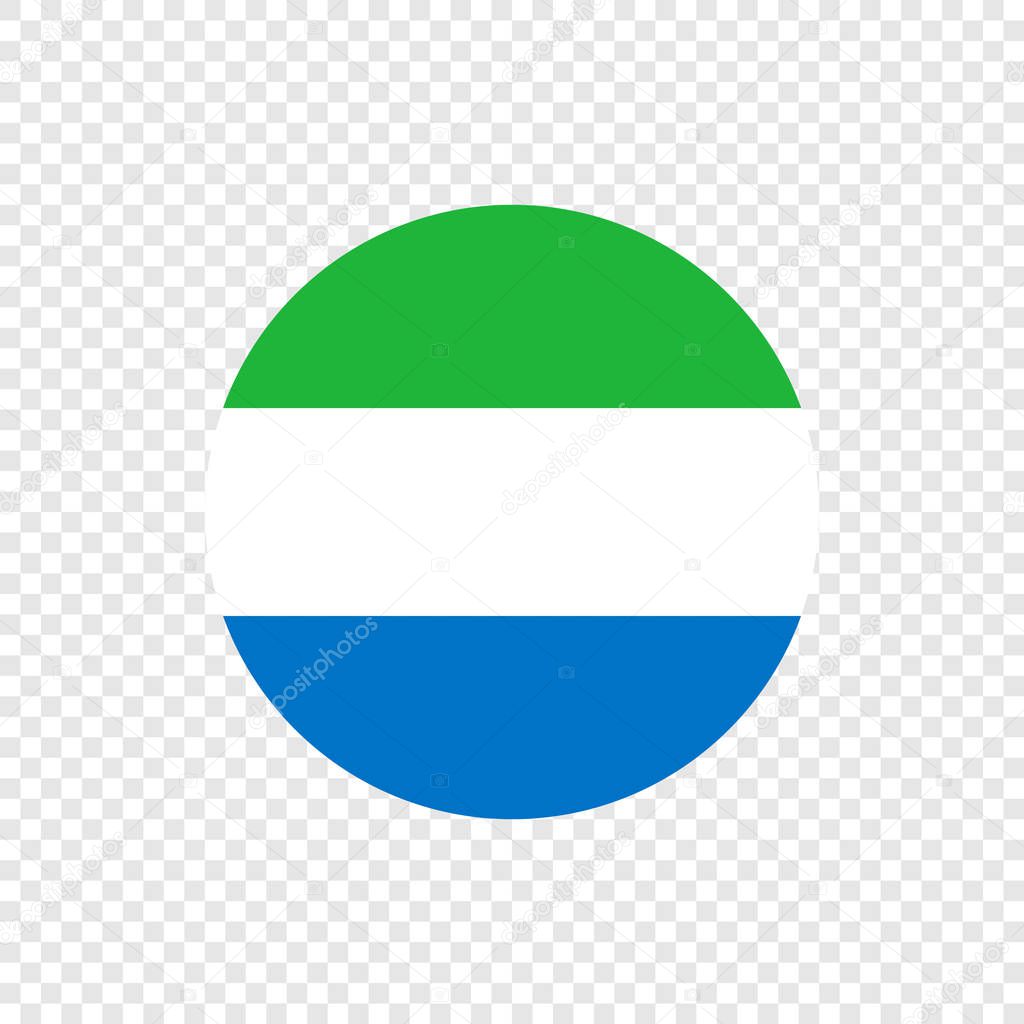 Republic of Sierra Leone - Vector Circle Flag