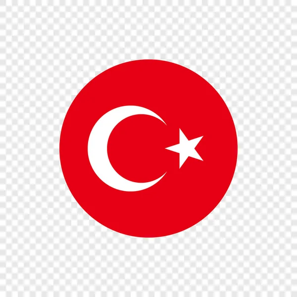 Repubblica Turchia Bandiera Del Cerchio Vettoriale — Vettoriale Stock