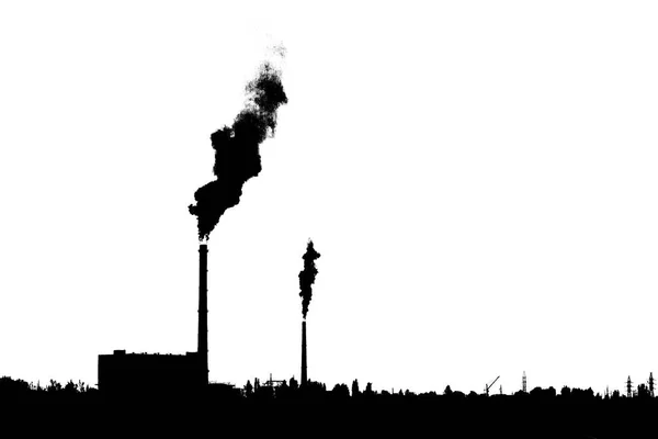 Паровые Трубы Промышленного Назначения Заднем Плане Загрязнение Окружающей Среды Концепция — стоковое фото