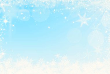 Kar taneleri çerçeve ve Noel ağacı Noel mavi arka plan