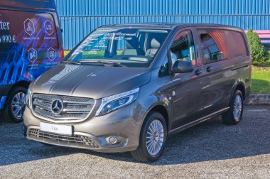 Tartu-Eylül 29: Mercedes-Benz Vito, üzerinde 29 Eylül 2018 Tartu Motoshow Tartu, Estonya
