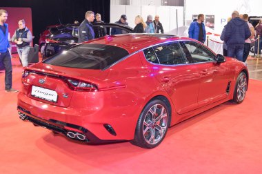 Tartu-Eylül 29: Kia Stinger, üzerinde 29 Eylül 2018 Tartu Motoshow Tartu, Estonya
