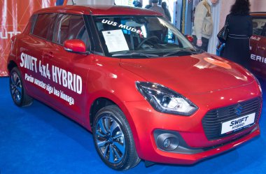Tartu-Eylül 29: Tarih 29 Eylül 2018 Tartu Motoshow Tartu, Estonya, Suzuki Swift 4 x 4 hibrid