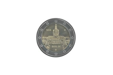 2018, üzerinde beyaz izole Berlin Charlottenburg Sarayı adanmış verilen Almanya'nın Hatıra 2 euro para