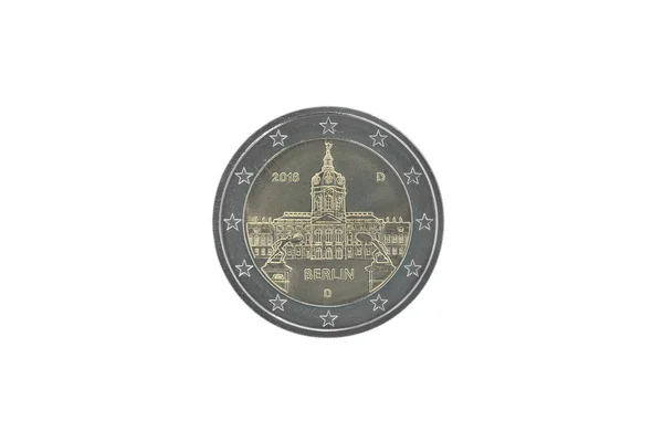 Moeda Comemorativa Euros Alemanha Emitida 2018 Dedicada Palácio Charlottenburg Berlim — Fotografia de Stock