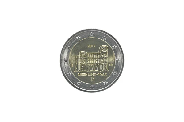 Пам Ятні Монети Євро Німеччини Видані 2017 Році Присвячений Землі Ліцензійні Стокові Фото