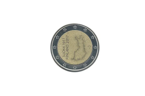 Pamětní mince 2 eura z Finska — Stock fotografie