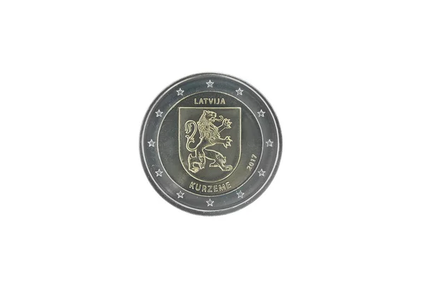 Moneda conmemorativa de 2 euros de Letonia —  Fotos de Stock