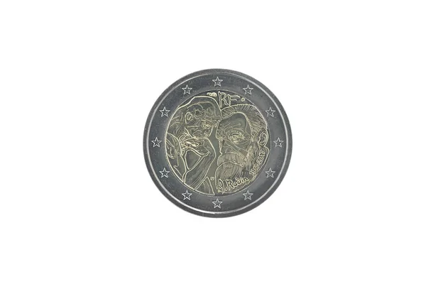 Пам'ятні монети 2 євро Франції Стокове Фото