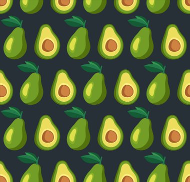 Avokadolarlı vektör yaz şablonu. Kusursuz doku tasarımı.