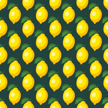 Sarı limon ile Seamless modeli. Vektör çizim.
