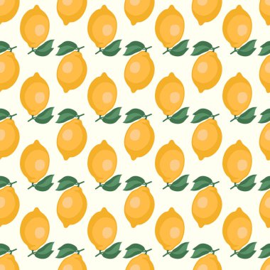 Sarı limon ile Seamless modeli. Vektör çizim.