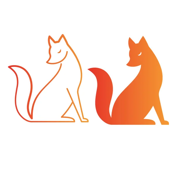 Vector Isolated Orange Fox Icon Creative Logo Concept — Stock Vector