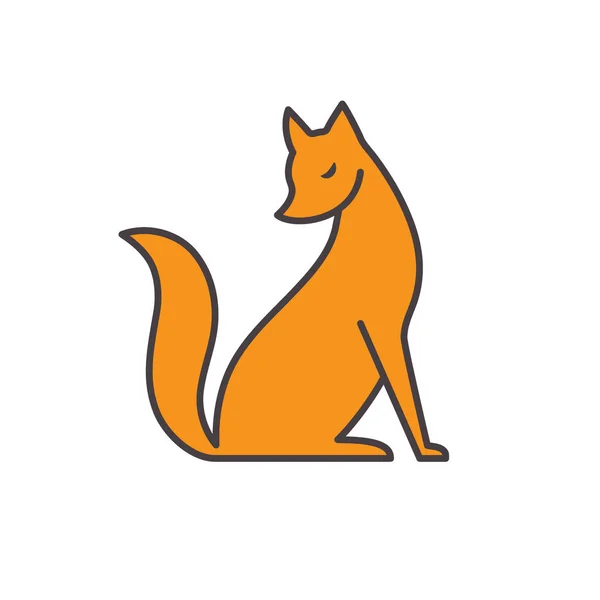 Vektorisoliertes Orangefarbenes Fuchs Symbol Kreatives Logo Konzept — Stockvektor