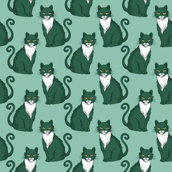 Vector seamless pattern design with cute cats