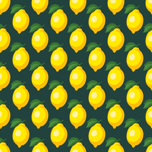Nahtloses Muster Mit Gelben Zitronen Vektorillustration — Stockvektor