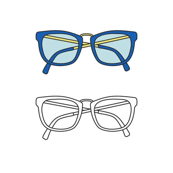 Vektor Ručně Kreslený Obrys Izolované Brýle — Stockový vektor