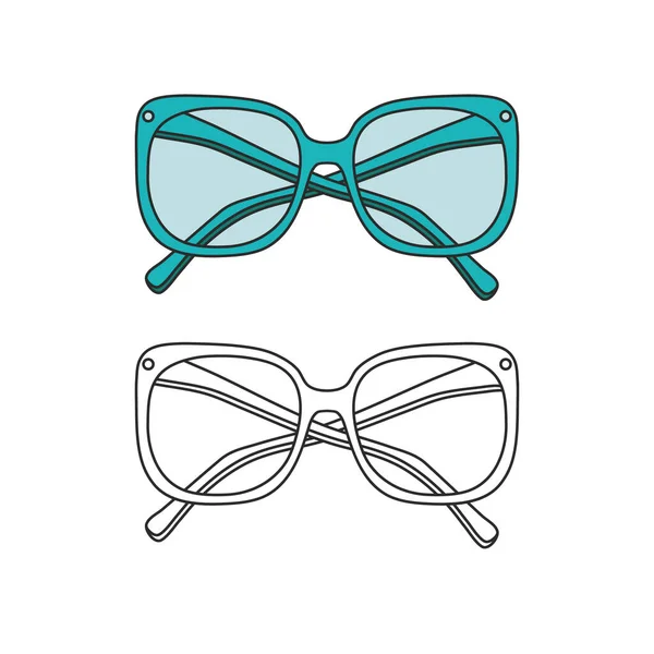 Vektor Handgezeichnete Umrisse Isolierte Brille — Stockvektor