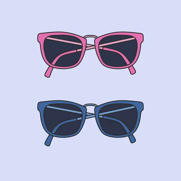 Vector Dibujado Mano Contorno Aislado Par Gafas — Vector de stock