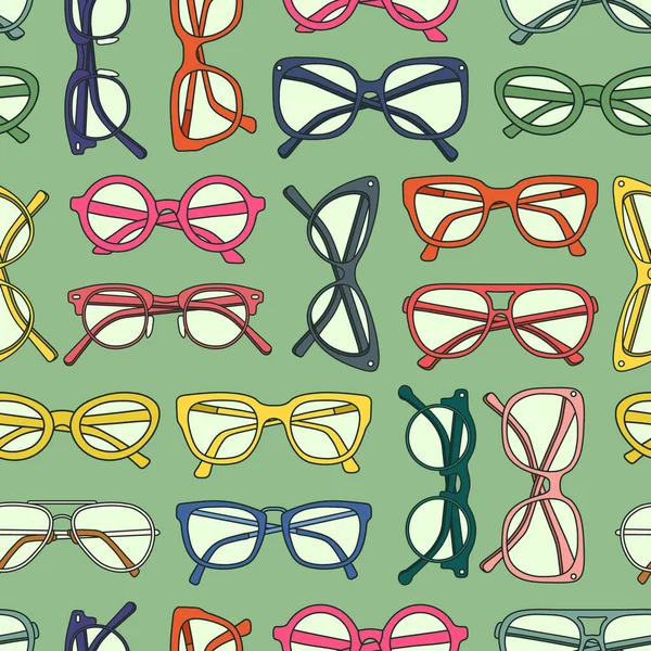 Modèle Sans Couture Vectoriel Avec Des Lunettes Des Lunettes Soleil — Image vectorielle