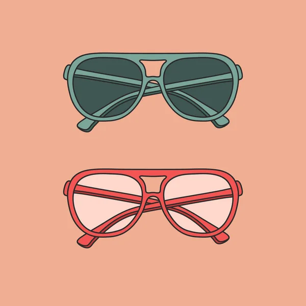 Vector Dibujado Mano Contorno Aislado Par Gafas Ilustración De Stock