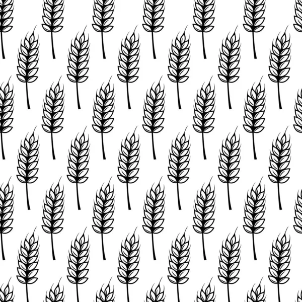小麦穗病媒无缝模式 — 图库矢量图片