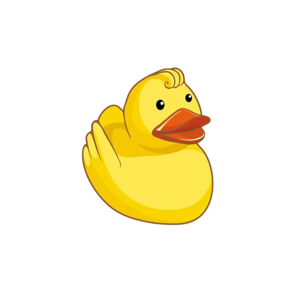 Vector Illustration Yellow Duck Isolated White Background Vector Graphics