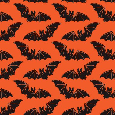 Yarasalarla vektör kusursuz desen. Cadılar Bayramı çizimi.