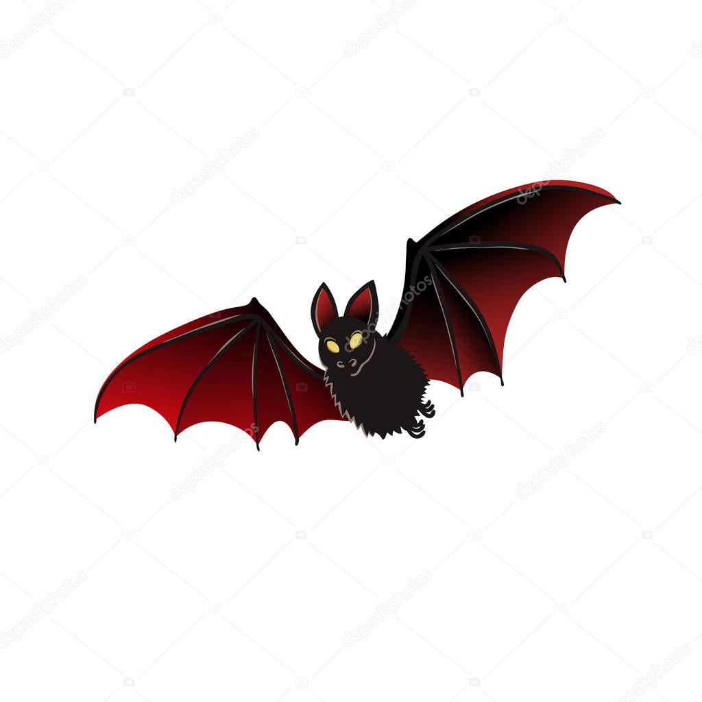 Vector isolated illustration of bat. Halloween design