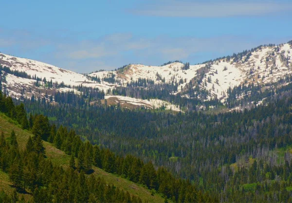 Late Spring Vista Scenic Albion Mountain Range Caribou National Forest — Stock Photo, Image