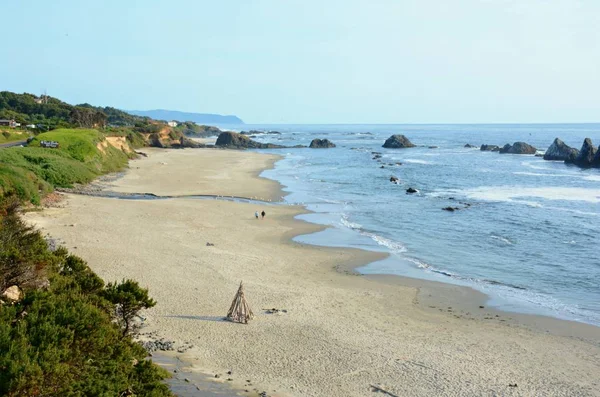 Düşük Tide Aşamada Doğal Ilkbahar Geç Overlook Merkezi Oregon Kıyılarında — Stok fotoğraf