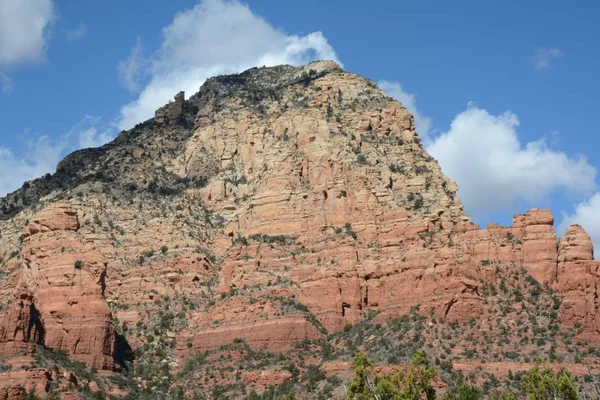 Thunder Mountain Grandeur Thunder Mountain Towering Red Rock Monolith Dominates — Stock Photo, Image