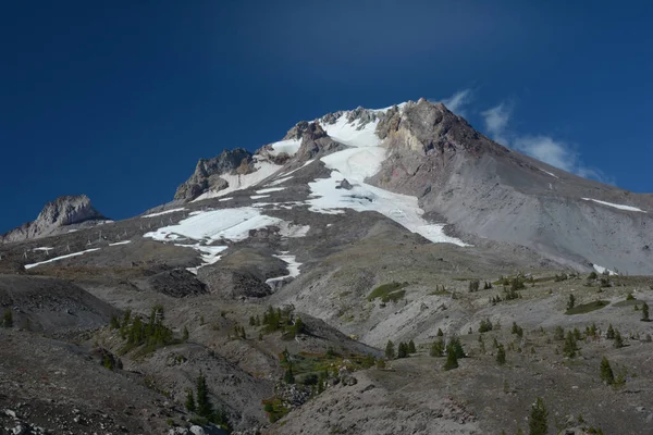 Vista Finales Del Verano Majestuoso Monte Hood Pintoresca Cordillera Cascadas — Foto de Stock