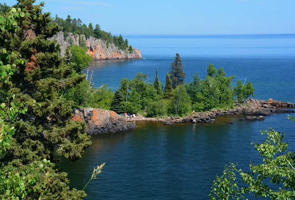 Distant Vista Iconic Shovel Point Overlook Tettegouche State Park Scenic — Stock Photo, Image