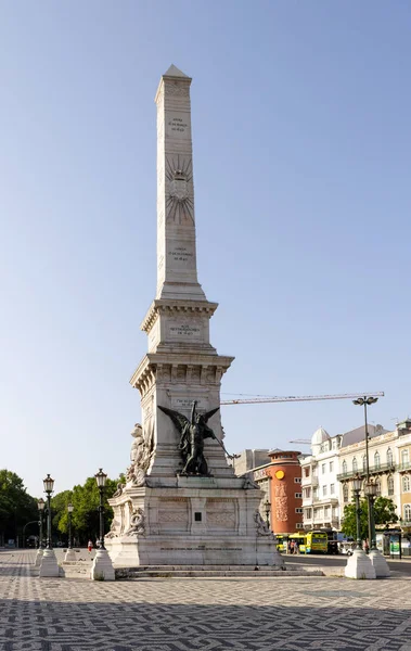 Vista Frontal Monumento Aos Restauradores Lisboa — Fotografia de Stock