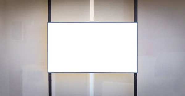 Yatay Lcd Ekran Reklam Mockup Beyaz Arka Plan Dikey Siyah — Stok fotoğraf
